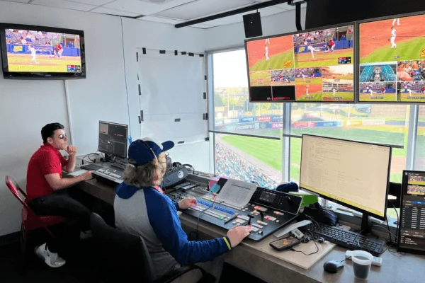 Sahlen Field baseball stadium uses Titler Live Broadcast for live event graphics newbluefx